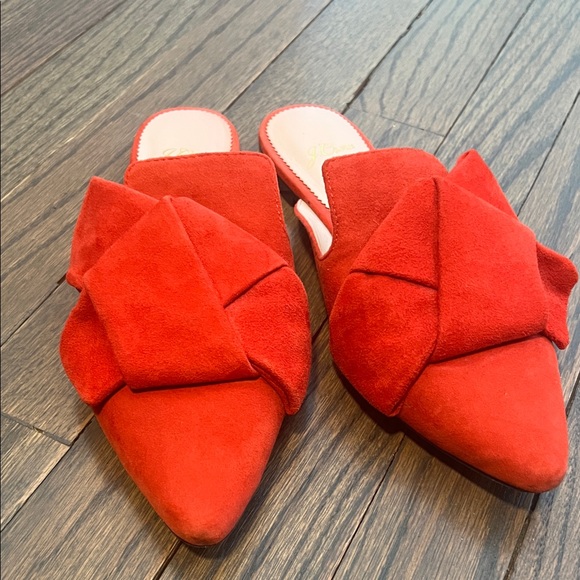 J. Crew Women's Bold Red Suede Mules - Picture 4 of 6